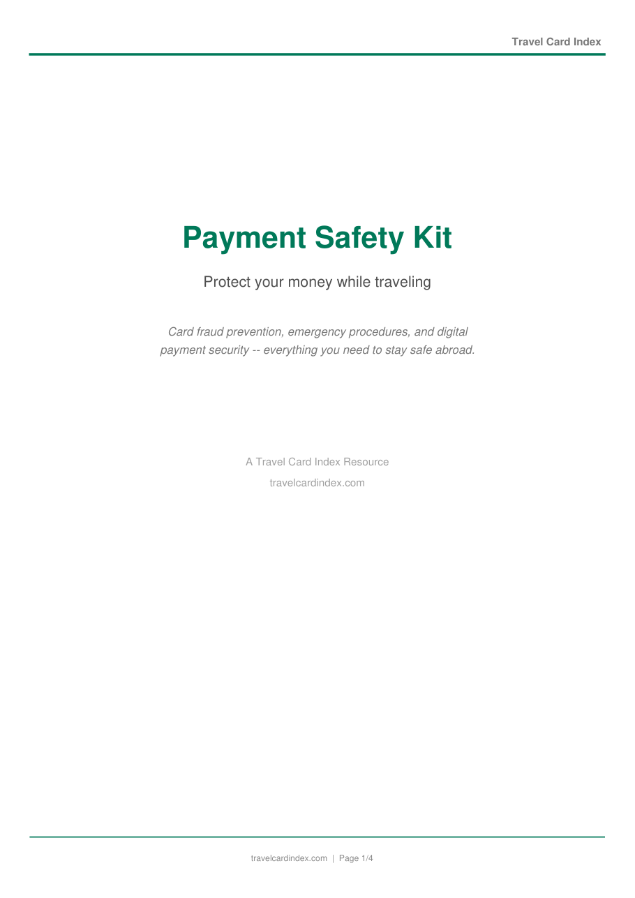 First page of the Payment Safety Kit PDF